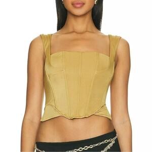We Are HAH Knock Out Corset Top in Gold. Size M